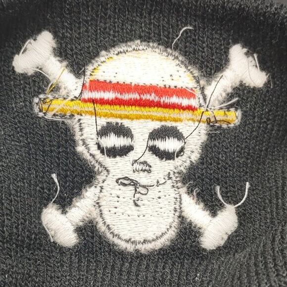 Black One Piece Anime Beanie Hat Skull Luffy Knitted Cosplay Anime Headwear NEW!